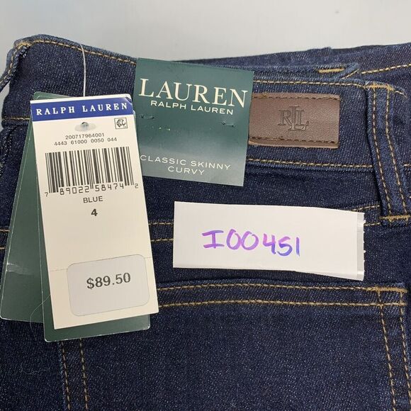 Lauren Ralph Lauren Jeans Womens Size 4 Classic Skinny Curvy Blue Dark Wash - Picture 12 of 12